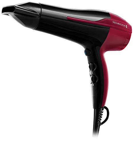 Remington Pro Air D5950 - Secador de Pelo Iónico, Concentrador, Resultados Profesionales, 2200 W, Negro y Granate