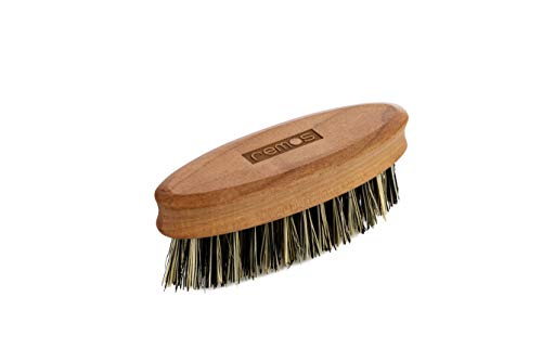 REMOS Cepillo para barbas con fibra vegetal vegana de madera de peral local