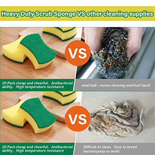RenFox Esponjas Mágicas de Limpieza, Esponjas de Limpieza, 20 pcs Doble Cara para Eliminar Las Manchas, Esponjas de Limpieza Multiusos para Baños y Cocinas