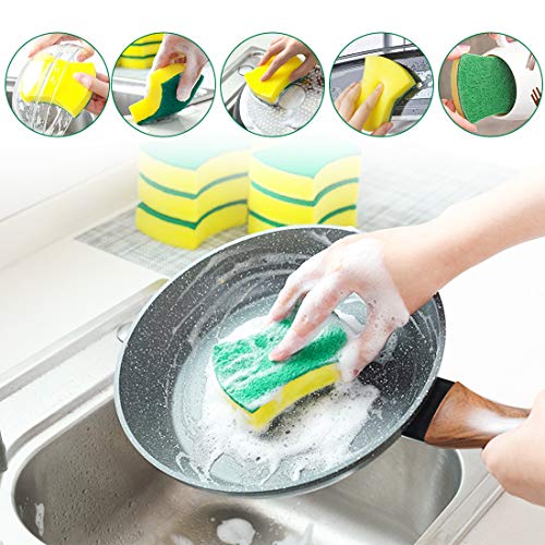 RenFox Esponjas Mágicas de Limpieza, Esponjas de Limpieza, 20 pcs Doble Cara para Eliminar Las Manchas, Esponjas de Limpieza Multiusos para Baños y Cocinas