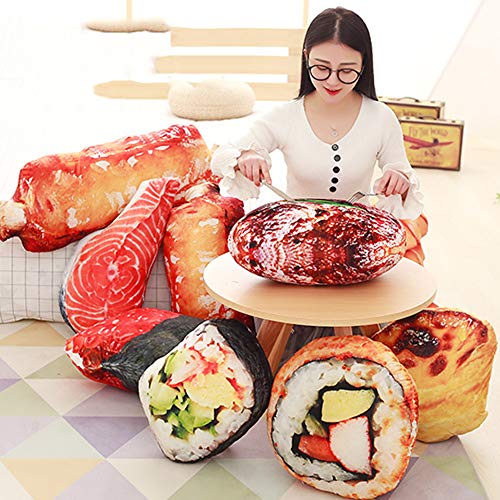 RENJIANFENG Cojines Simulados Caviar Sushi Food, Tela De Felpa Corta, Relleno De Algodón PP, Almohadas De Cintura con Respaldo De Oficina, Almohadas De Personalidad, Regalos para Fiestas De Broma