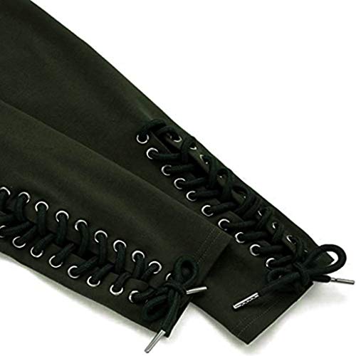 ReooLy Blusa Informal con Capucha y Manga Larga desgastada para Mujer（Verde，M）