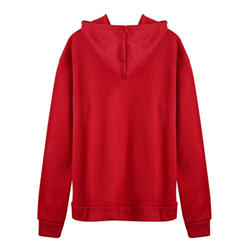 ReooLy Sueter de Lana, Jersey de Punto de Gran tamaño para Mujer con Hombros Descubiertos y suéter Suelto(Rojo，L)