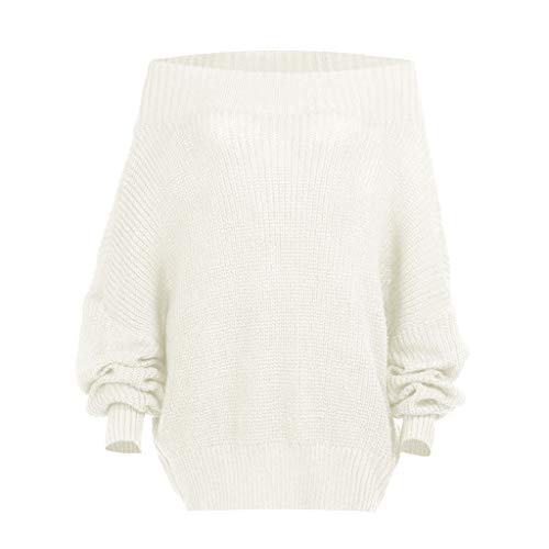 ReooLy Sueter de Lana, Sudadera con Capucha Holgada para Mujer, Cuello Redondo, Estampado de Girasol, Manga Larga(Blanco，S)