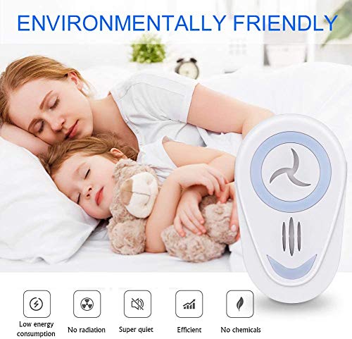 Repelente Ultrasónico de Plagas,4 Piezas Repelente Mosquitos Ultrasonico,Repelente de Insectos, Electrico Plagas Control Interiores de Mosquitos Ratones Hormigas Cucarachas Moscas Arañas Pulgas