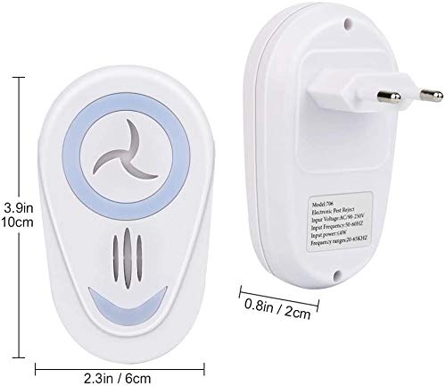 Repelente Ultrasónico de Plagas,4 Piezas Repelente Mosquitos Ultrasonico,Repelente de Insectos, Electrico Plagas Control Interiores de Mosquitos Ratones Hormigas Cucarachas Moscas Arañas Pulgas