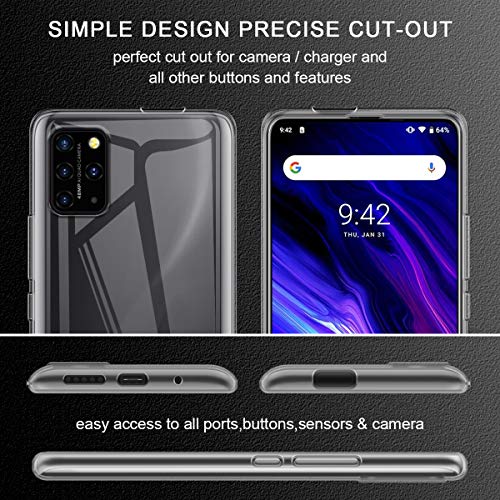 Reshias Funda para UMIDIGI S5 Pro + [2 Pack] Cristal Templado Protector de Pantalla,Suave TPU Transparente Gel Silicona Anti-arañazos Protectora Carcasa para UMIDIGI S5 Pro (6,39 Pulgadas)