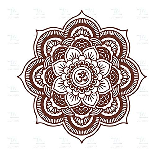 Respetuoso del medio ambiente Mandala grande vinilo tatuajes de pared etiqueta engomada de la yoga Menhdi Lotus gran patrón de ornamento Om mural indio decoración para el hogar A7 58 * 58 CM