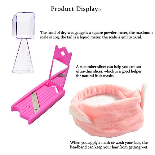 RETON Máscara Facial Juego de Tazón para Mezclar, Kit Herramientas Cuidado Mascarilla con Tazón Pincel Cepillo Spray Botella Remojo Tarro Medidor Cuchara Pepino Mascarilla Comprimida
