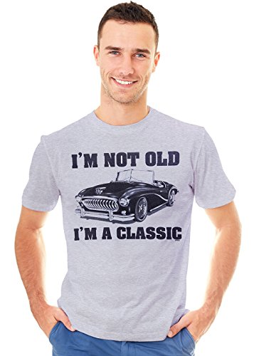 Retreez I'm Not Old I'm a Classic Car - Camiseta de Manga Corta para el día del Padre - Gris - Large