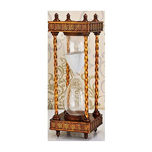 Retro Nostálgico De Reloj De Arena Adorno De 60 Minutos De Resina De Arena Temporizador,Horas Reloj De Arena Temporizador De Cuenta Atrás Kithchen Cocinar Horario De Reloj De Arena ( Color : Gold )