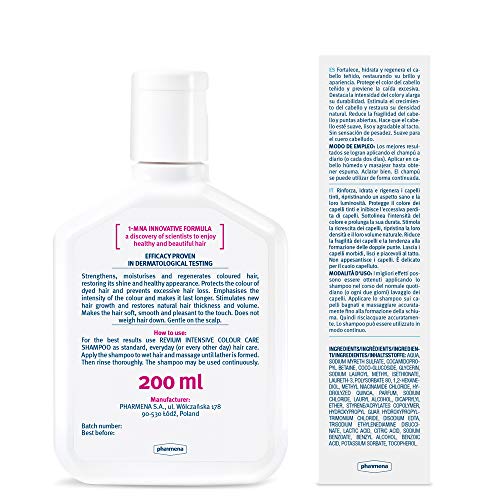 REVIUM INTENSIVE REPAIR COLOUR CARE SHAMPOO WITH 1-MNA MOLECULE, FOR WEAK EXCESSIVELY FALLING OUT HAIR 200 ml