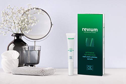 Revium - Sérum nutritivo de acción intensiva para uñas y cutículas, producto de cuidado con aceites de mirra, algodón, almendra, canola y germen de trigo, con vitaminas (A, E, F y C) y lecitina, 7ml