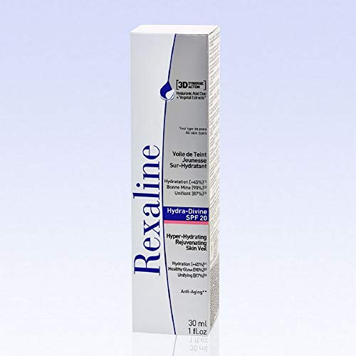 Rexaline - Hydra-Divine SPF20 - Crema Hidratante tintada - CC cream con ácido hialurónico, crema correctora, corrector de tez naranja - Tratamiento antiedad - 30 ml