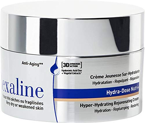 Rexaline - Hydra-Dose Nutri+ - Crema juventud sobre-hidratante - Crema de ácido hialurónico antiarrugas - Tratamiento antiedad - Crema facial de día y de noche - Piel seca- Cruelty free - 50ml