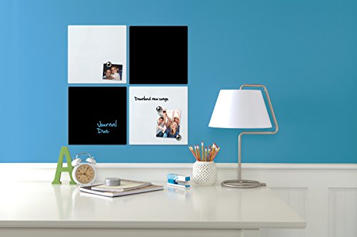 Rexel Pizarra magnética individual, 360x360mm, Diseño cuadrado, Blanco, 1903802