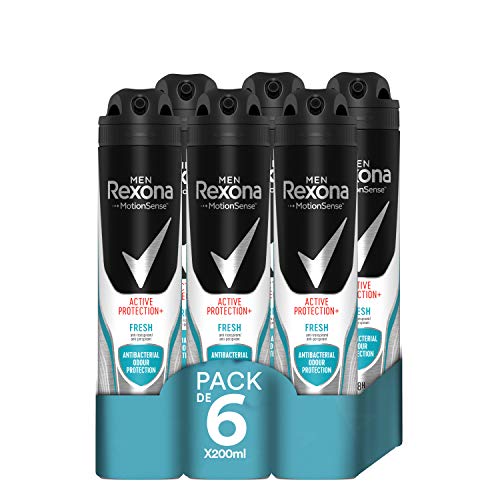 Rexona Active Pro+ Desodorante Antitranspirante Frescor, Hombre - Pack de 6 x 200 ml (Total: 1200 ml)