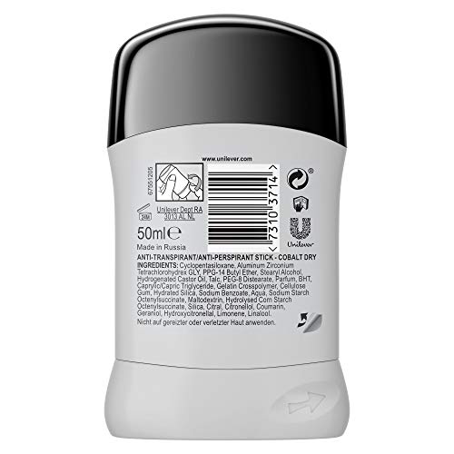 Rexona Cobalt Dry, Desodorante Antitranspirante, 50 ml, 6 Unidades