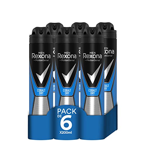 Rexona - Desodorante Antitranspirante Cobalt Dry, 6 x 200 ml