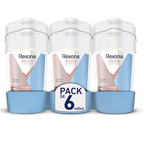 Rexona Maximum Protection Crema Antitranspirante Clean Scent 45ml - Pack de 6