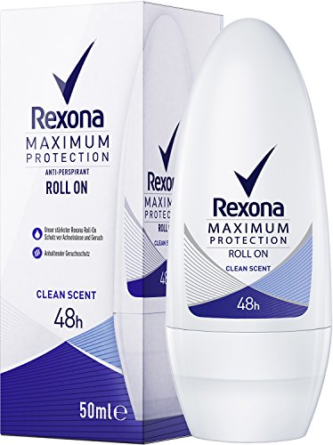 Rexona Maximum Protection Women Roll-On Clean Scent Antitranspirante, paquete de 3 unidades (3 x 50 ml)