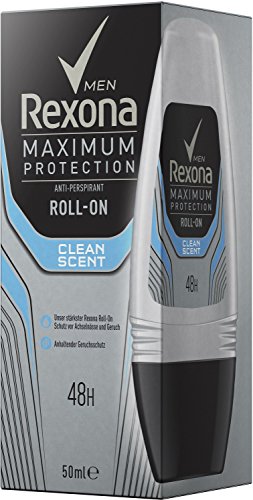 Rexona Men Desodorante Roll On Maximum Protection Clean Scent – transpirant (3 unidades, X 56 g)