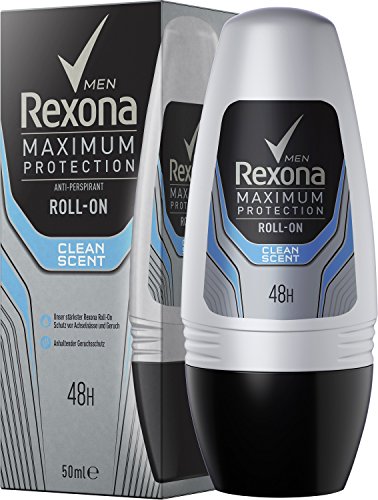 Rexona Men Desodorante Roll On Maximum Protection Clean Scent – transpirant (3 unidades, X 56 g)