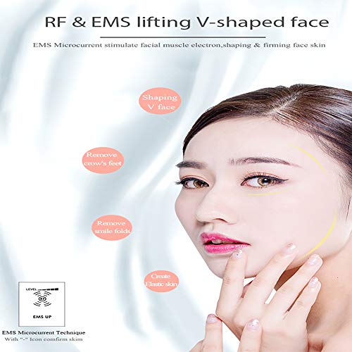 RF Masajeador de tonificación Facial, Dispositivo Facial de Alta frecuencia Dispositivo reducción Arrugas 7In1 Máquina Belleza LED EMS, para estimulación Olas Masaje-Anti-envejecimiento-Lifting