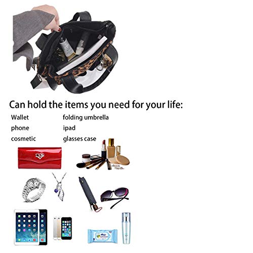 RFVBNM Elegante Leopardo Bolso de Gran Capacidad Bolso Femenino Peludo Bolso de un Solo Hombro Bolso Especial, Caqui