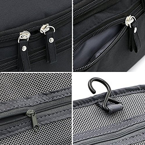 RIFIANS – Bolsa De Aseo ESPACIOSO Para Hombre – PREMIUM CALIDAD Con Gancho Colgante + Compartimentos - Neceser de Viaje Hombre y Mujer - FUNCIONAL, Sólido, Simple y Eficiente