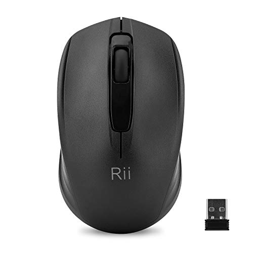 Rii Ratón inalámbrico RM100+, para PC, Portátil, Windows, Ofimática. 1000 dpi. Incluye Receptor USB