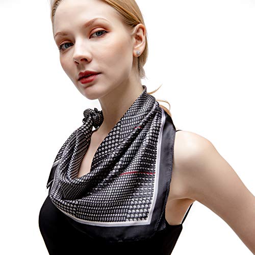 RIIQIICHY Pañuelo de Seda para Mujer Pañuelos para Cuello Colores y Diseños Variados 70 x 70 cm