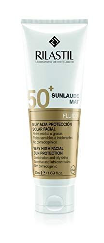 Rilastil Sunlaude Mat - Emulsión Facial Matificante con Protección Solar SPF 50+, 50 ml