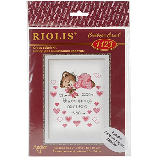 Riolis Kit de Punto de Cruz Certificado de Nacimiento (Niña)