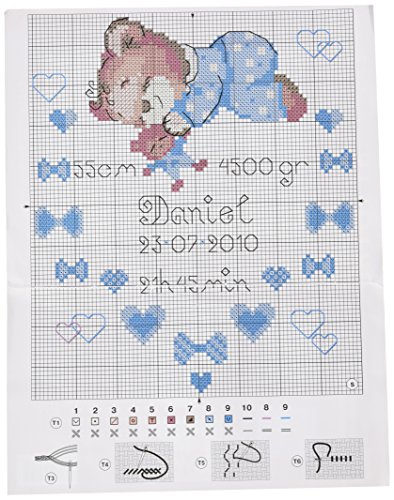 Riolis Kit de Punto de Cruz Certificado de Nacimiento (Niño)