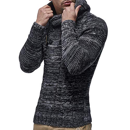 Riou Botón Casual de otoño e Invierno Sudadera con Capucha de los Hombres de Gran tamaño Camiseta de Manga Larga con Capucha Camisa Chaqueta Chaqueta Ropa