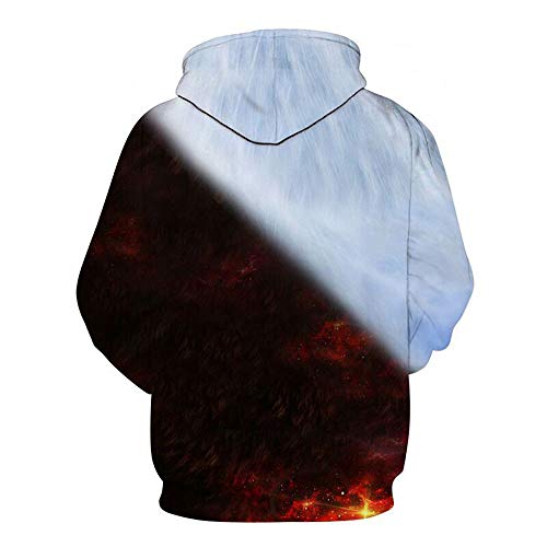 riou Hombre Unisex Sudaderas con Capucha Impreso Arte Suéter Cuello Redondo de Mangas Largas con Varios Estilos Sudadera