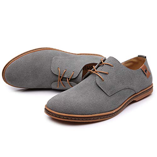 riou Zapatos Casuales de Hombre con Cordones Zapatos de Negocios Zapatos Oxford Moda Cuero Sólido Sneakers Negro Azul Gris Blanco 38-48