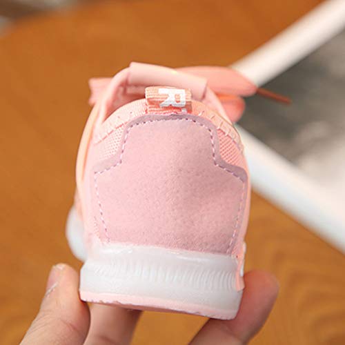 Riou Zapatos para niños niñas Original Zapatos Ligeros con Flash LED Zapatos Deportivos Luminoso y Suave Deporte Sandalias Malla Tejida voladora Antideslizantes Zapatos de Princesa