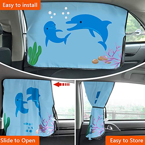 RIRGI Parasol Coche Bebe, Parasol Coche Infantil Lateral, Bloqueo de Rayos UV Nocivos, Parasoles magnético para Proteger del Sol a Bebés y Mascotas, 2 Unidades 69X48cm (Negro)