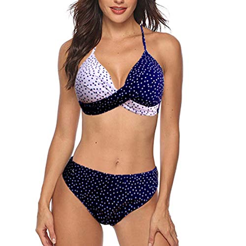 Riseado Leaf Printing Bikini Set Push Up Swimwear Women Patchwork Bathing Suit Women Halter Beachwear New Sexy Bikini Mujer Red XL