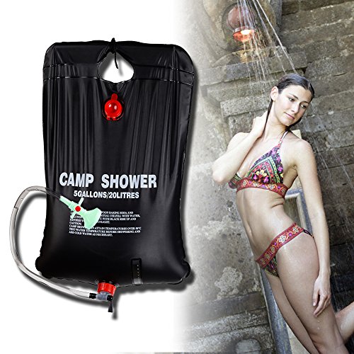 RISEPRO - Bolsa de Ducha Solar de 20 litros para Calentar solares, para Acampada, Ducha, indicador de Temperatura, Agua Caliente, 45 °C, Senderismo, Escalada C1004