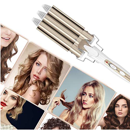 Rizador de pelo con 3 barriles, ondas grandes, 22 mm, ajustable, para cabello largo y corto