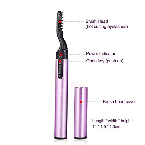 Rizador de pestañas con calefacción,Milai Rizador de pestañas, Mini Automático Caliente Rizador de pestañas eléctrico,Rizador de Pestañas Térmico,Calentamiento rápido y Long Lasting
