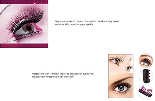 Rizador de pestañas con calefacción,Milai Rizador de pestañas, Mini Automático Caliente Rizador de pestañas eléctrico,Rizador de Pestañas Térmico,Calentamiento rápido y Long Lasting