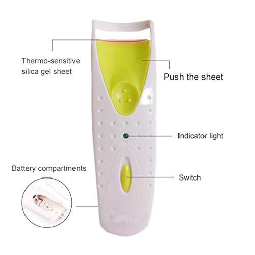 Rizador de pestañas de larga duración con calor y almohadillas de silicona para calentamiento rápido