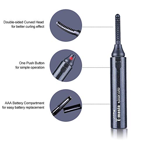 Rizador de Pestañas Eléctrico, COCOFLY Rizador de Pestañas Termico con Cabeza de Silicona Calefacción, Profesional Maquillaje Herramienta para rizar pestañas para Sin dolor Duradero Rizo - Negro