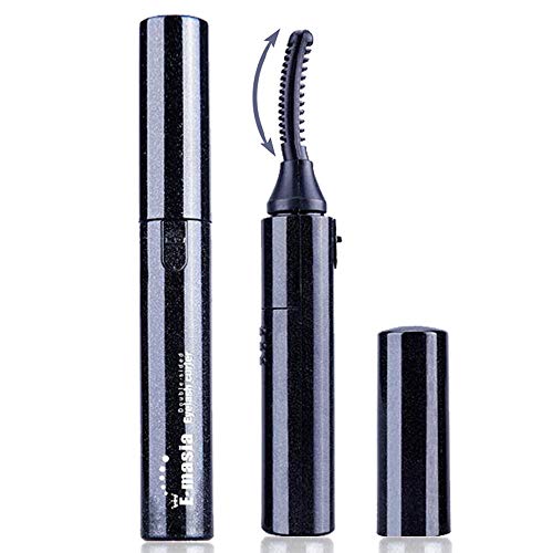 Rizador de Pestañas Eléctrico, COCOFLY Rizador de Pestañas Termico con Cabeza de Silicona Calefacción, Profesional Maquillaje Herramienta para rizar pestañas para Sin dolor Duradero Rizo - Negro