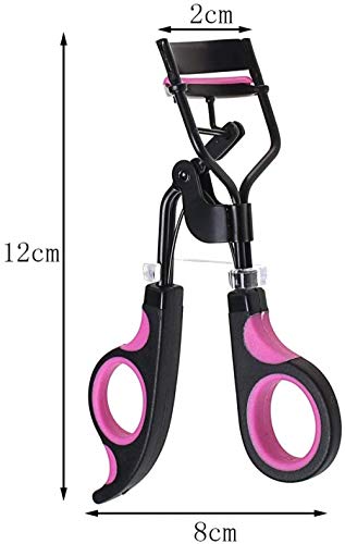 Rizador de Pestañas, Herramienta para Rizar las Pestañas con Mango de Plástico profesional Lash Curler con 10 Almohadillas de Repuesto, Peine de Pestañas, Pinzas de Cejas para Mujeres y Niñas (Pink)