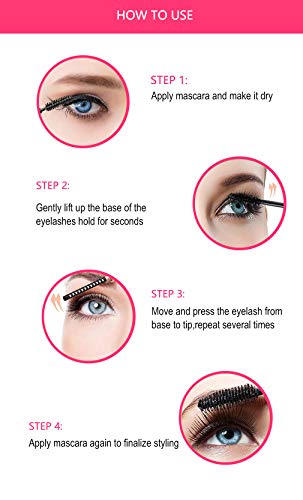 Rizador de Pestañas Termico Profesional, Electrico Mini Rizador Pestañas Rizar Pestañas y Long Lasting con Control Digital 4 Opciones de Temperatura